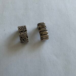 Pandora sterling silver clasp beads. Two designs sold together.